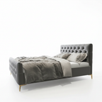 Bailey Dark Grey Velvet Queen Bed