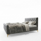 Bailey Dark Grey Velvet King Bed