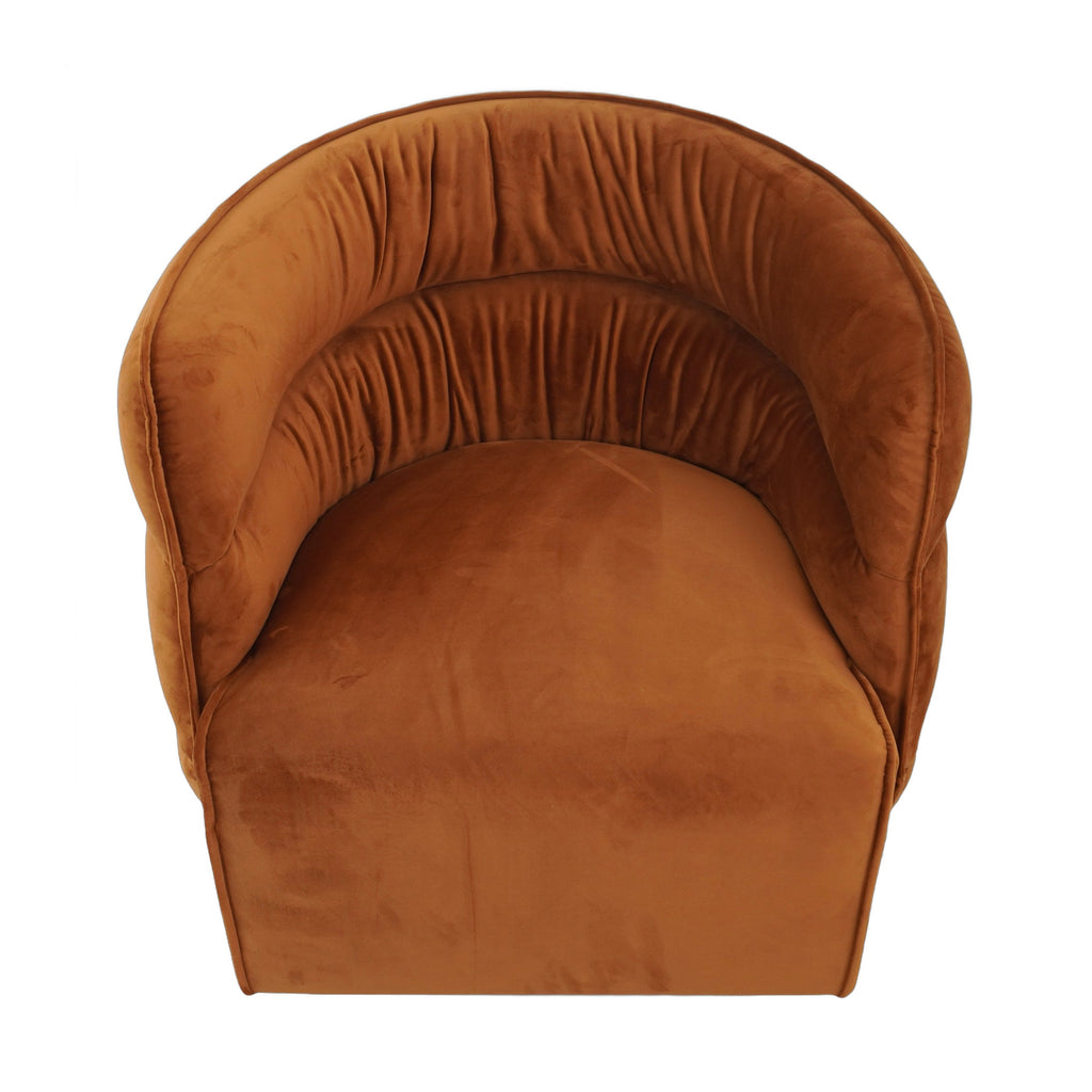 Walden Swivel Chair - Burnt Orange Velvet