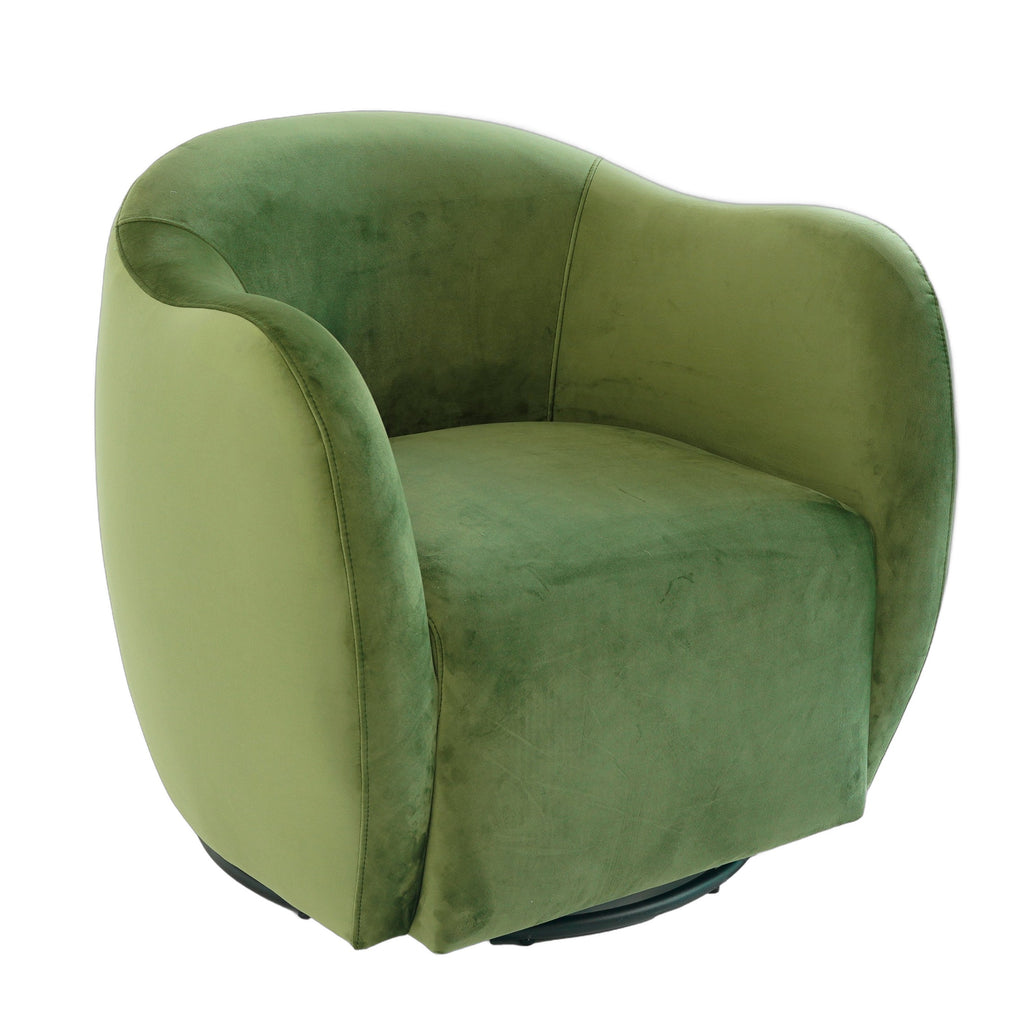 Renee Swivel Chair - Green Velvet
