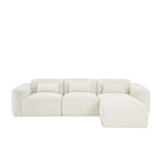Haledon 3-Piece Sand Boucle Right Sectional Sofa