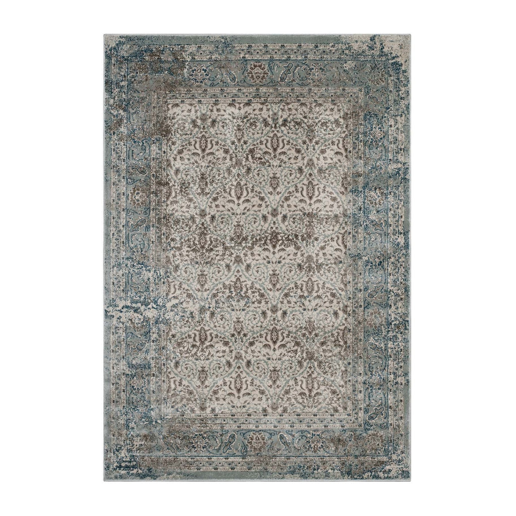 Dilys Distressed Vintage Floral Lattice Area Rug