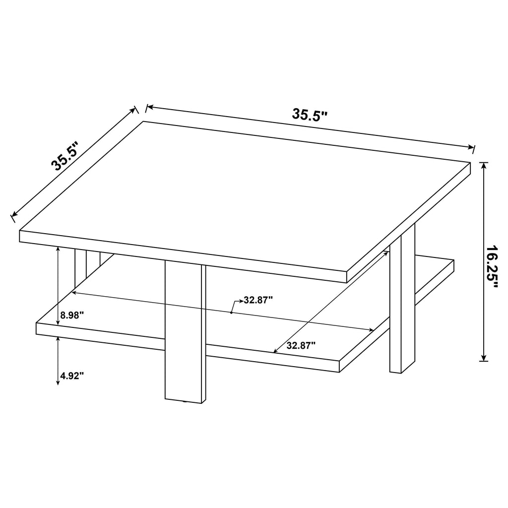 Dawn Square Engineered Wood Coffee Table Mango Brown