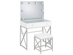 Eliza Vanity Set with Lighting & Stool White and Chrome
