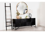 Riddell 4-door Wood Reeding Accent Cabinet Matte Black