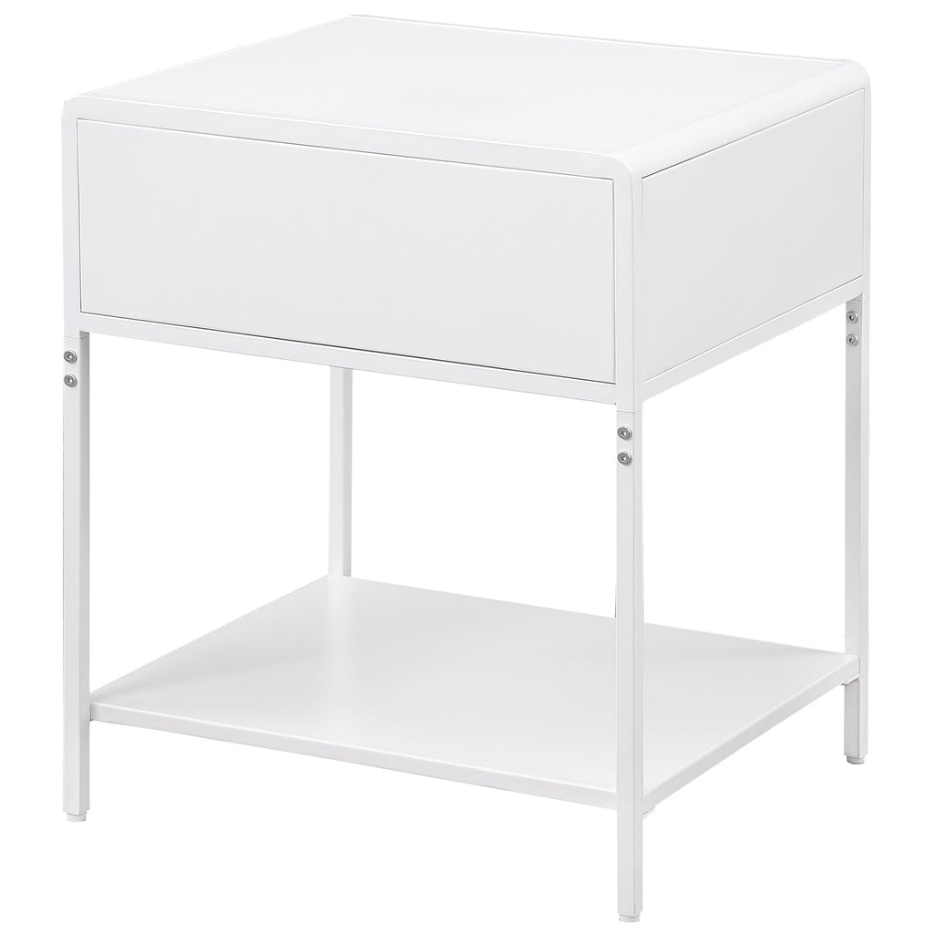 Amherst 1-drawer Radio Weave Cane Metal Bedside Table Black