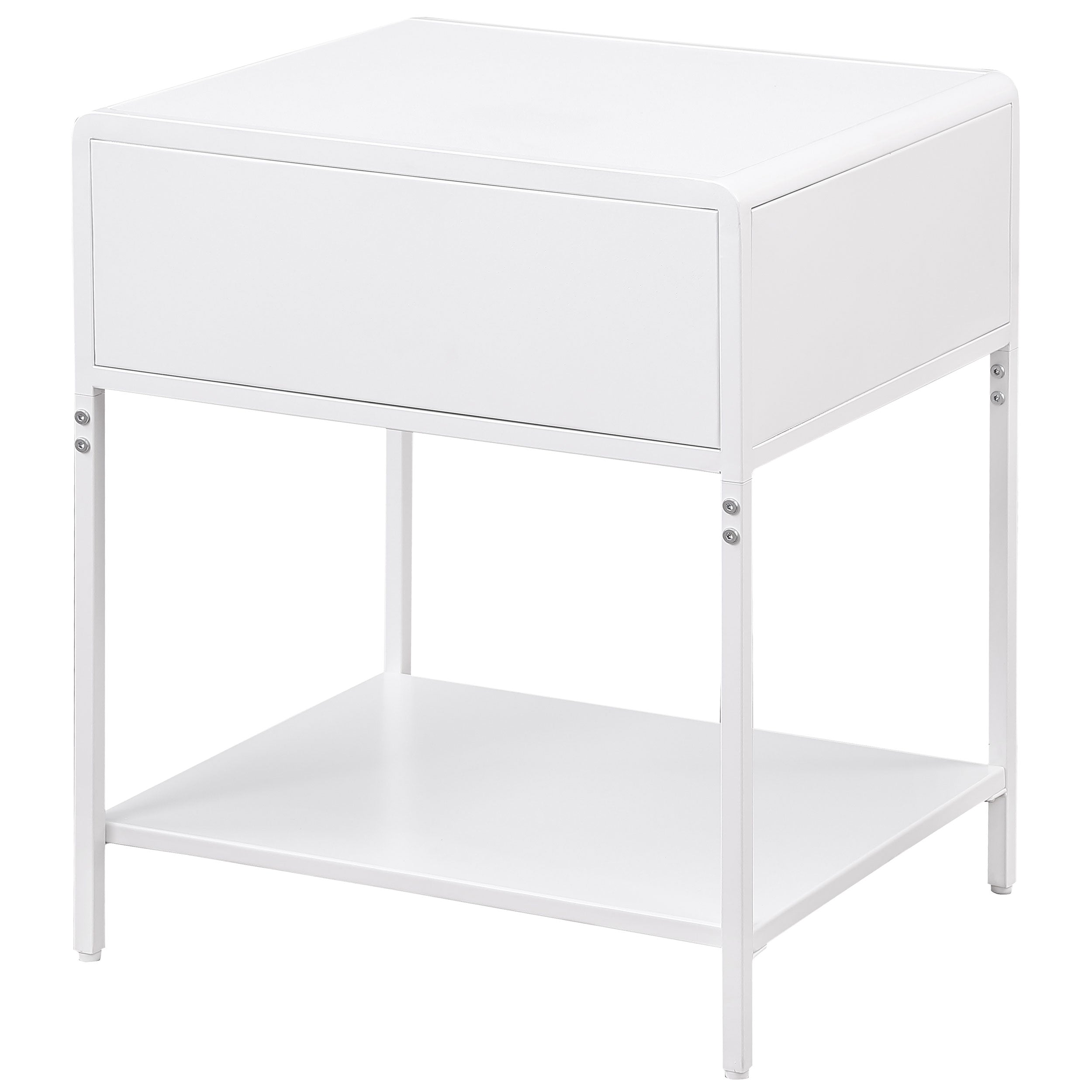 Amherst 1-drawer Radio Weave Cane Metal Bedside Table Black