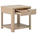 Marcelo Wood Coffee Table with 2 Drawers and Shelf Light Elm