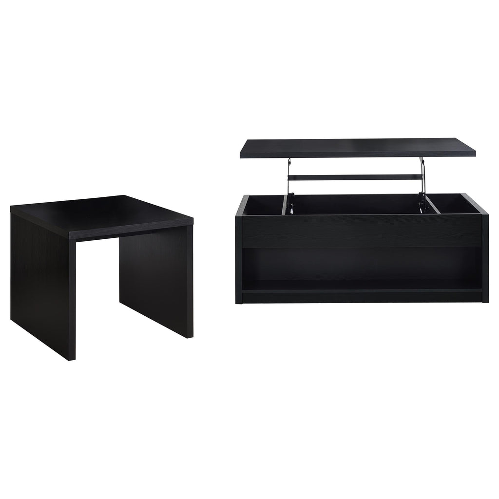Knapp Lift Top Cocktail Coffee Table with Dual Drawers Black