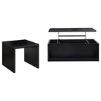 Knapp Lift Top Cocktail Coffee Table with Dual Drawers Black