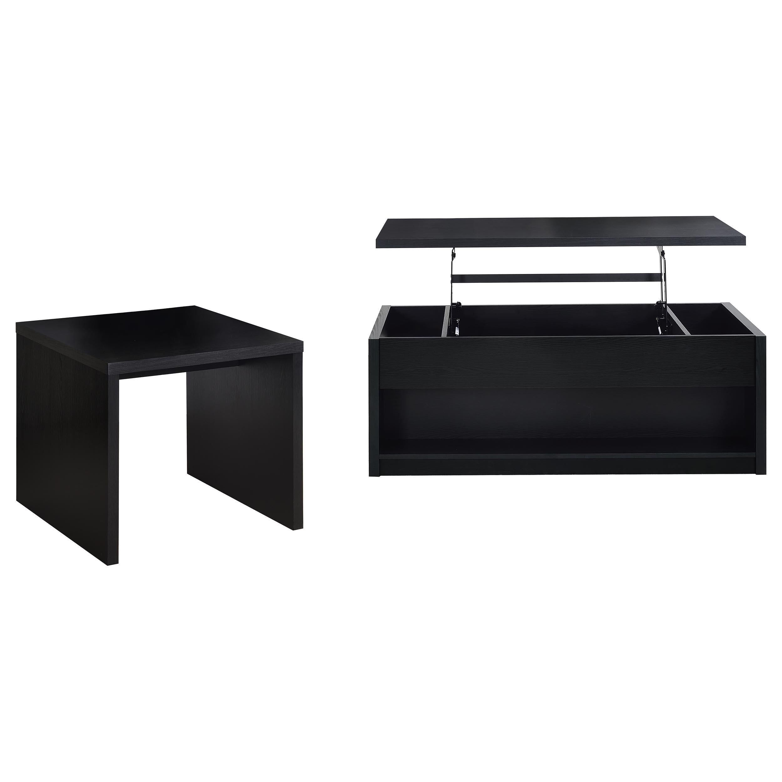Knapp Lift Top Cocktail Coffee Table with Dual Drawers Black