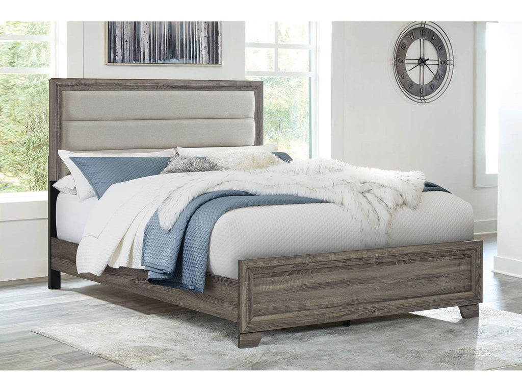 Wright 52-inch Upholstered California King Bed Brown Oak