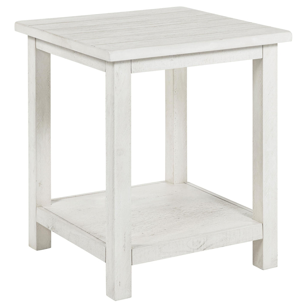 Payne Wood Coffee Table with Shelf Distressed Brown