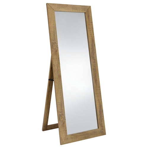 Cadence Tempered Glass Full Length Standing Mirror Black Oak
