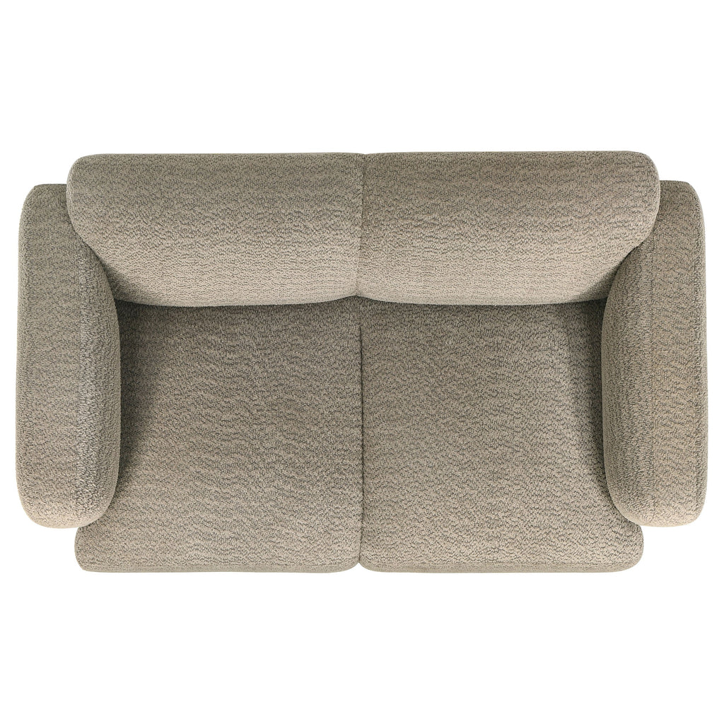 Dorset Fabric Upholstered Round Track Arm Loveseat White