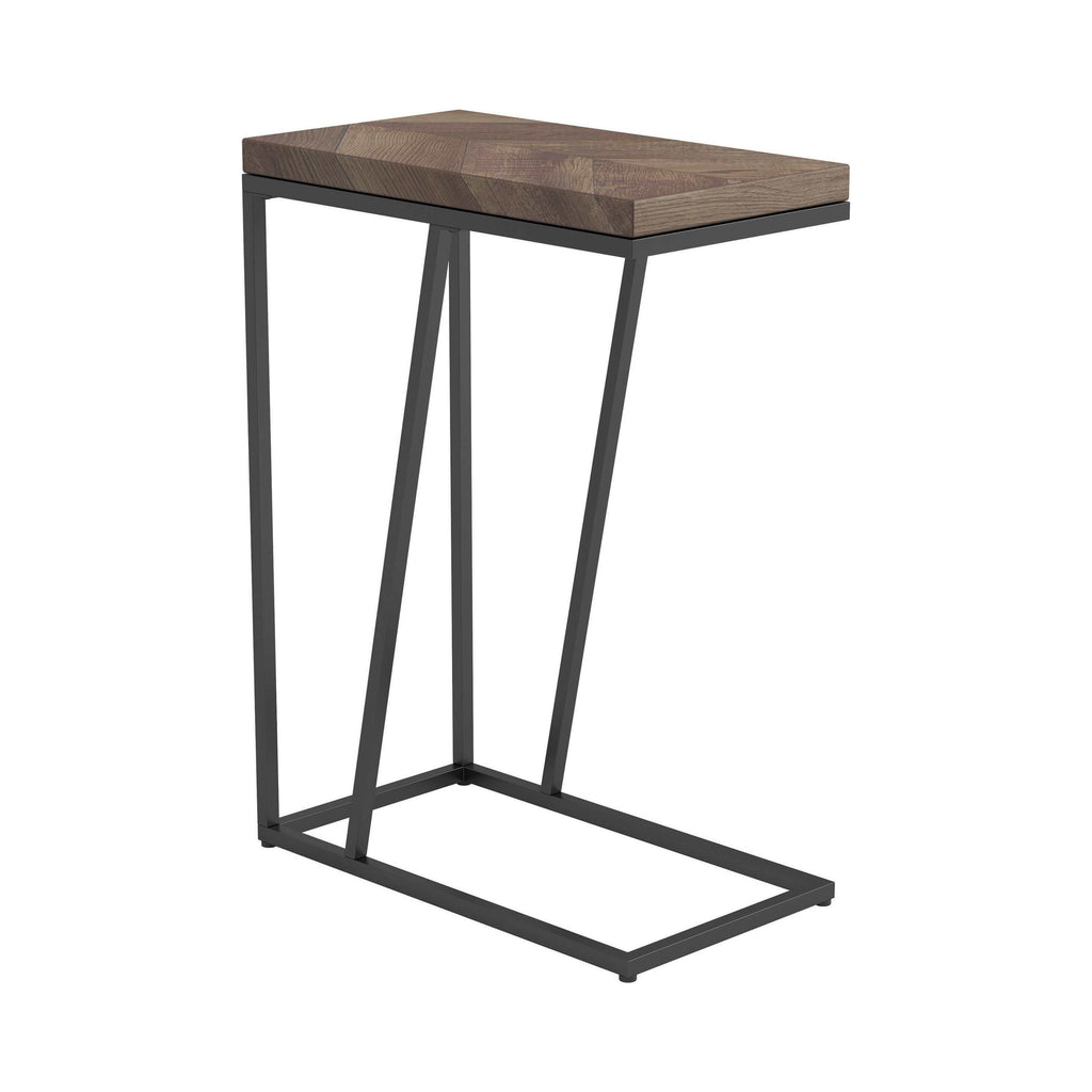 Sergio Engineered Wood C-Shaped Side Table Rustic Tobacco