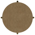 Arini Round Coffee Table With Storage Shelf Sand Wash