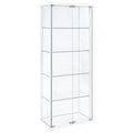 Delphinium 4-Shelf Clear Glass Curio Display Cabinet White