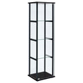 Cyclamen 4-shelf Clear Glass Curio Display Cabinet Black