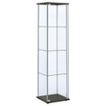 Bellatrix 3-shelf Clear Glass Curio Cabinet Cappuccino