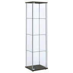 Bellatrix 3-shelf Clear Glass Curio Cabinet Cappuccino