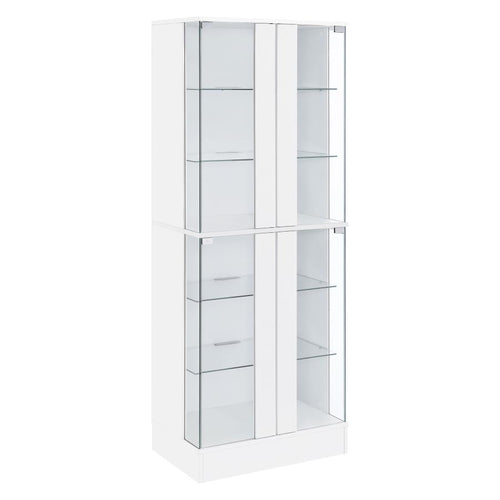 Cabra 4-door LED Curio Display Cabinet White High Gloss