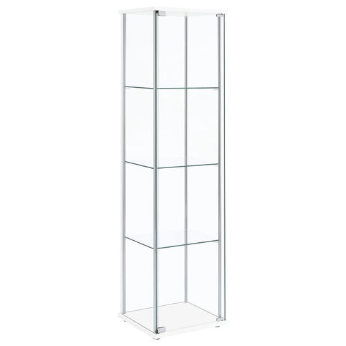 Bellatrix 3-shelf Clear Glass Curio Cabinet White