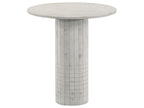 Astoria Round Genuine Marble Side End Table White