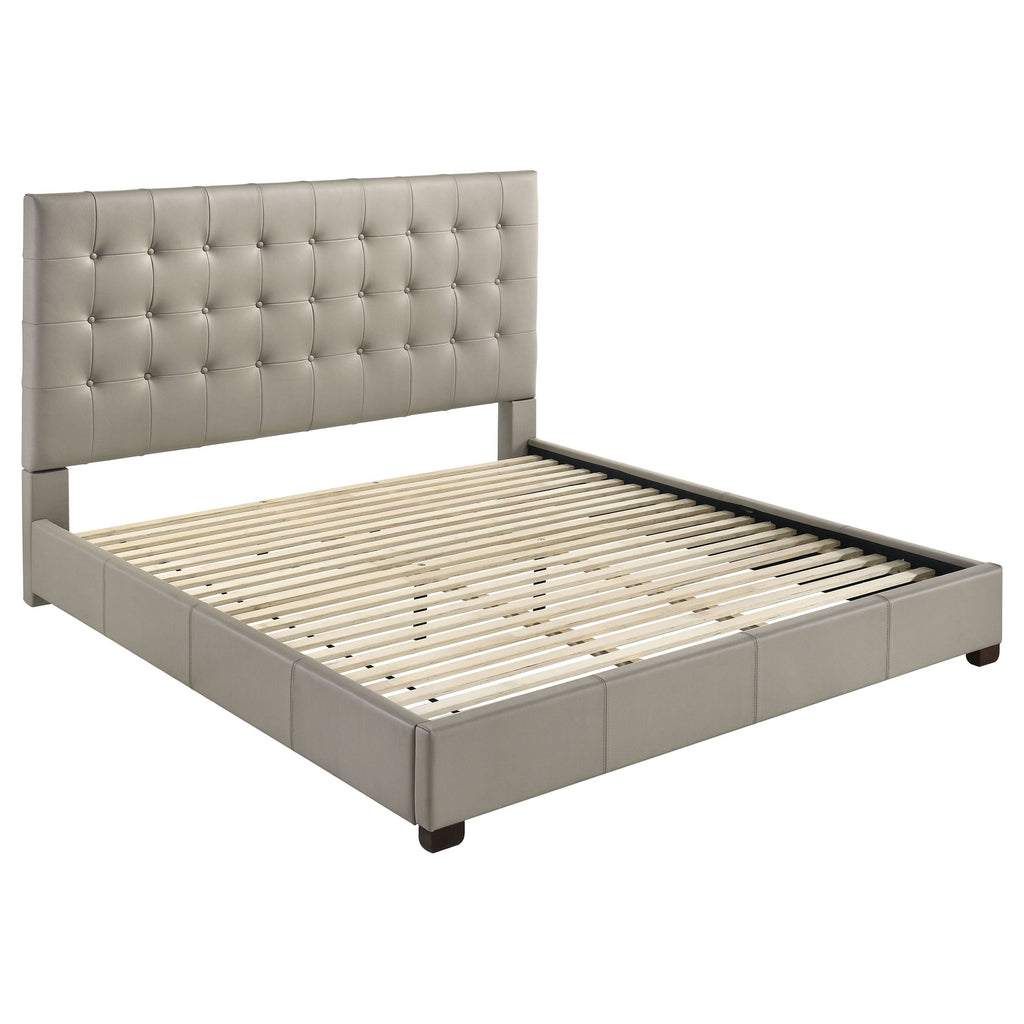 Nollet 48-inch Upholstered Eastern King Platform Bed Cream