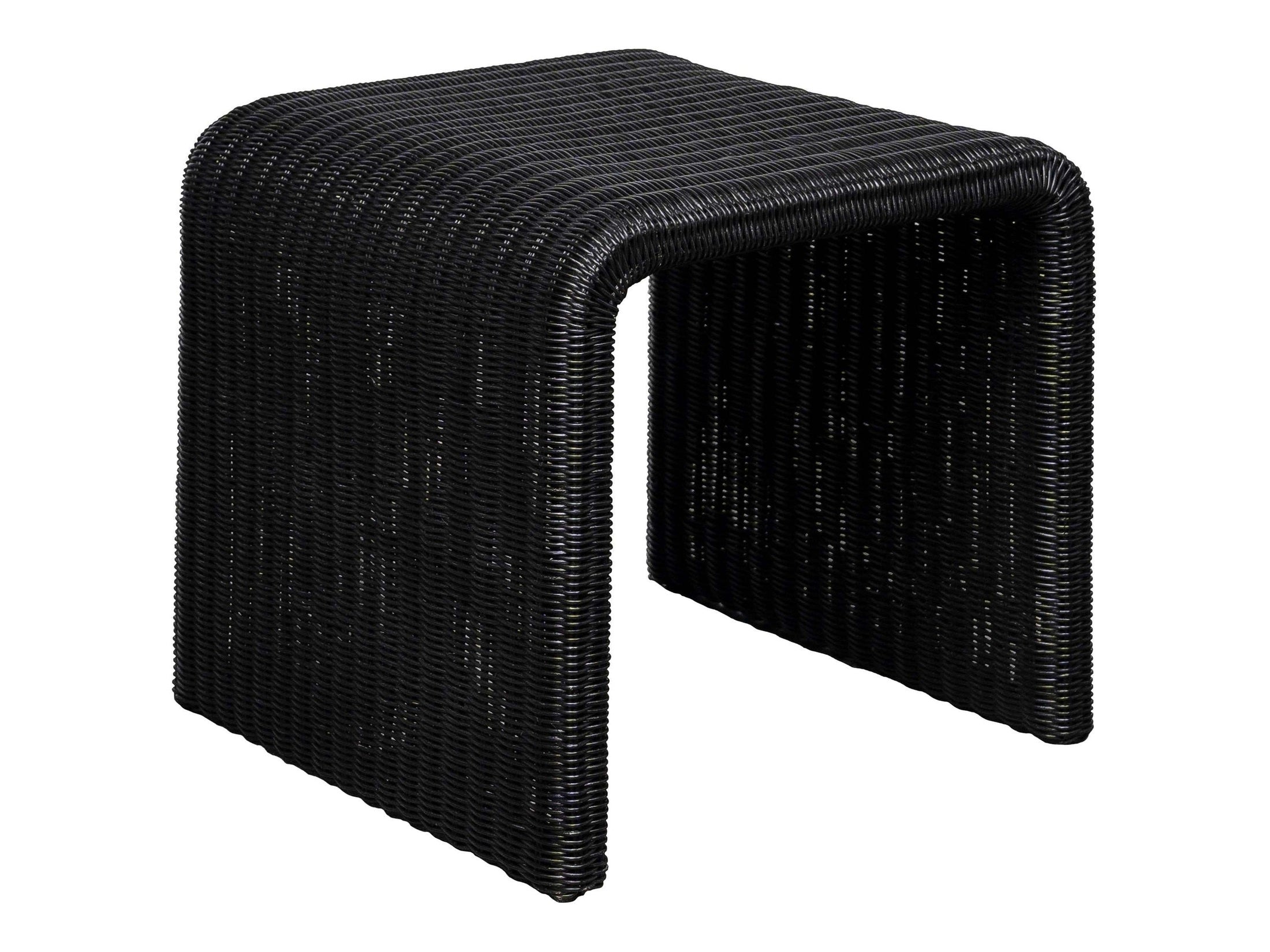 Cahya Woven Rattan Square End Table Black