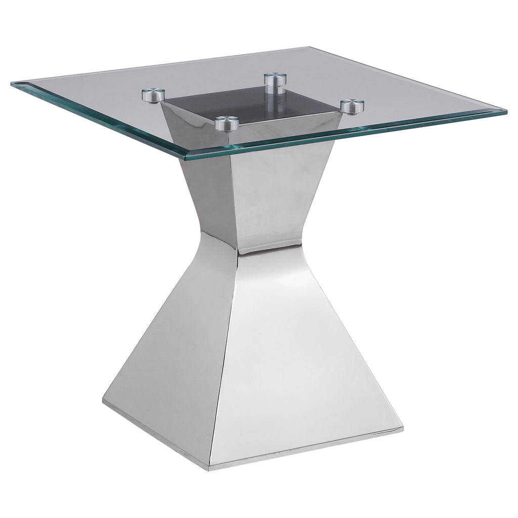 Jenny Glass Top Stainless Steel Coffee Table Chrome