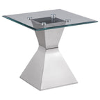 Jenny Glass Top Stainless Steel Coffee Table Chrome