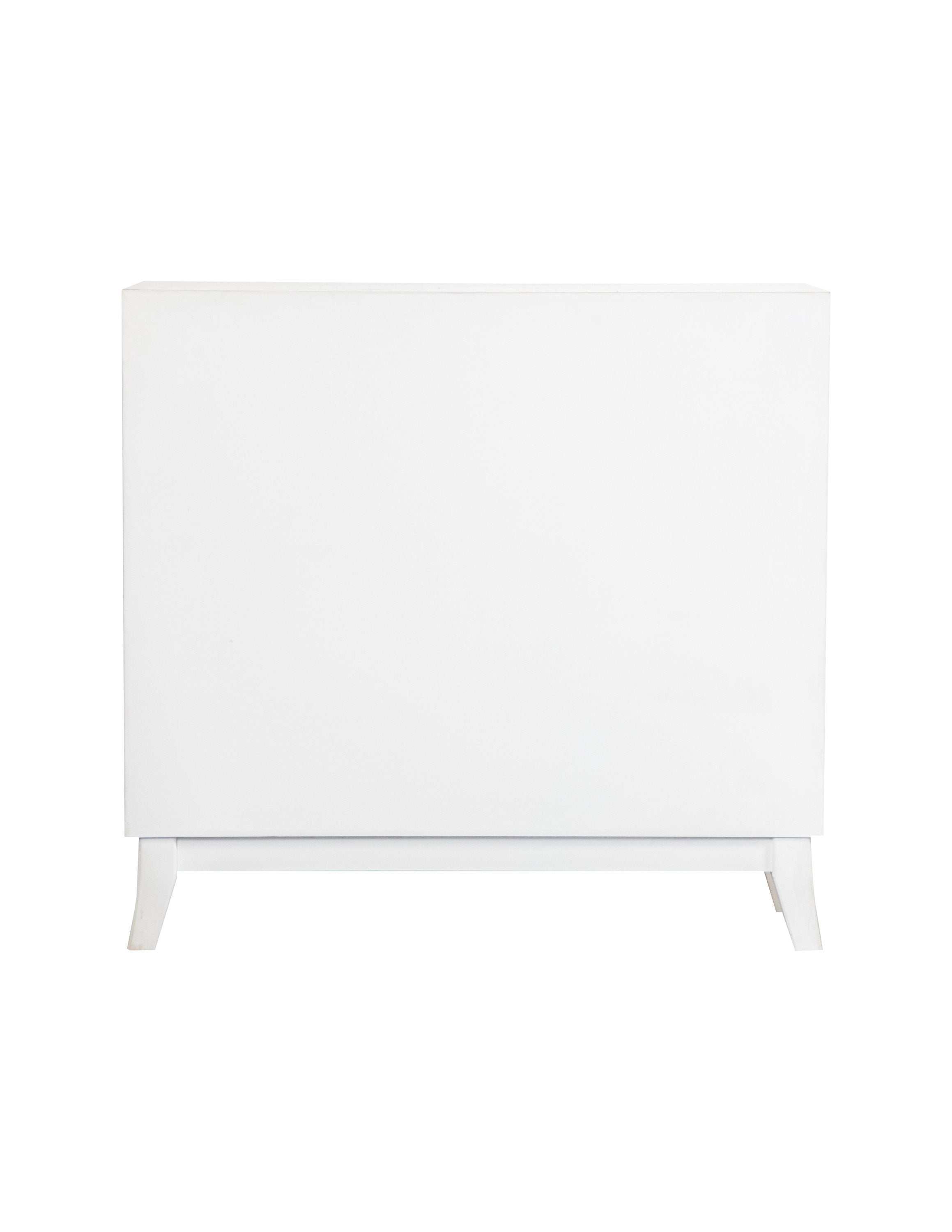 Gambon 2-door Wood Honeycomb Pattern Accent Cabinet White