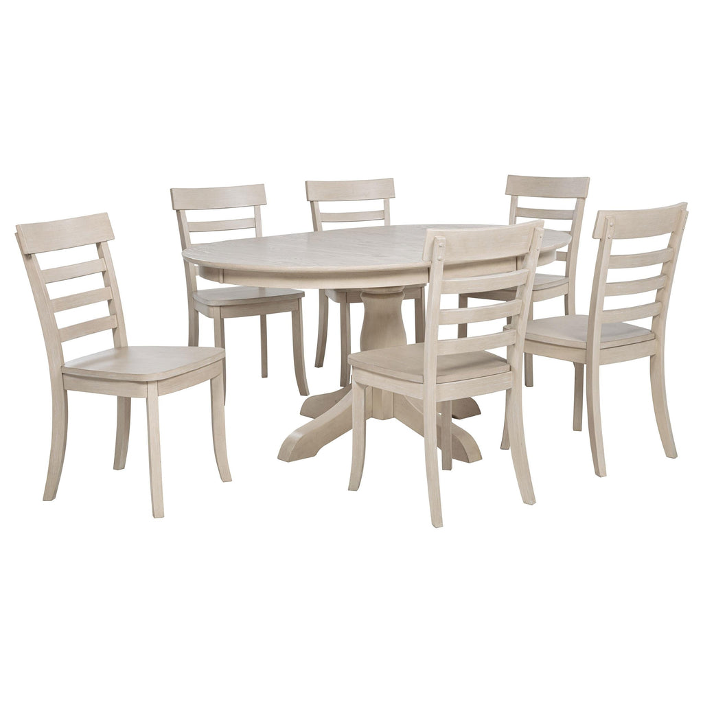 Orrison Oval 62-inch Wood Extension Leaf Dining Table Linen