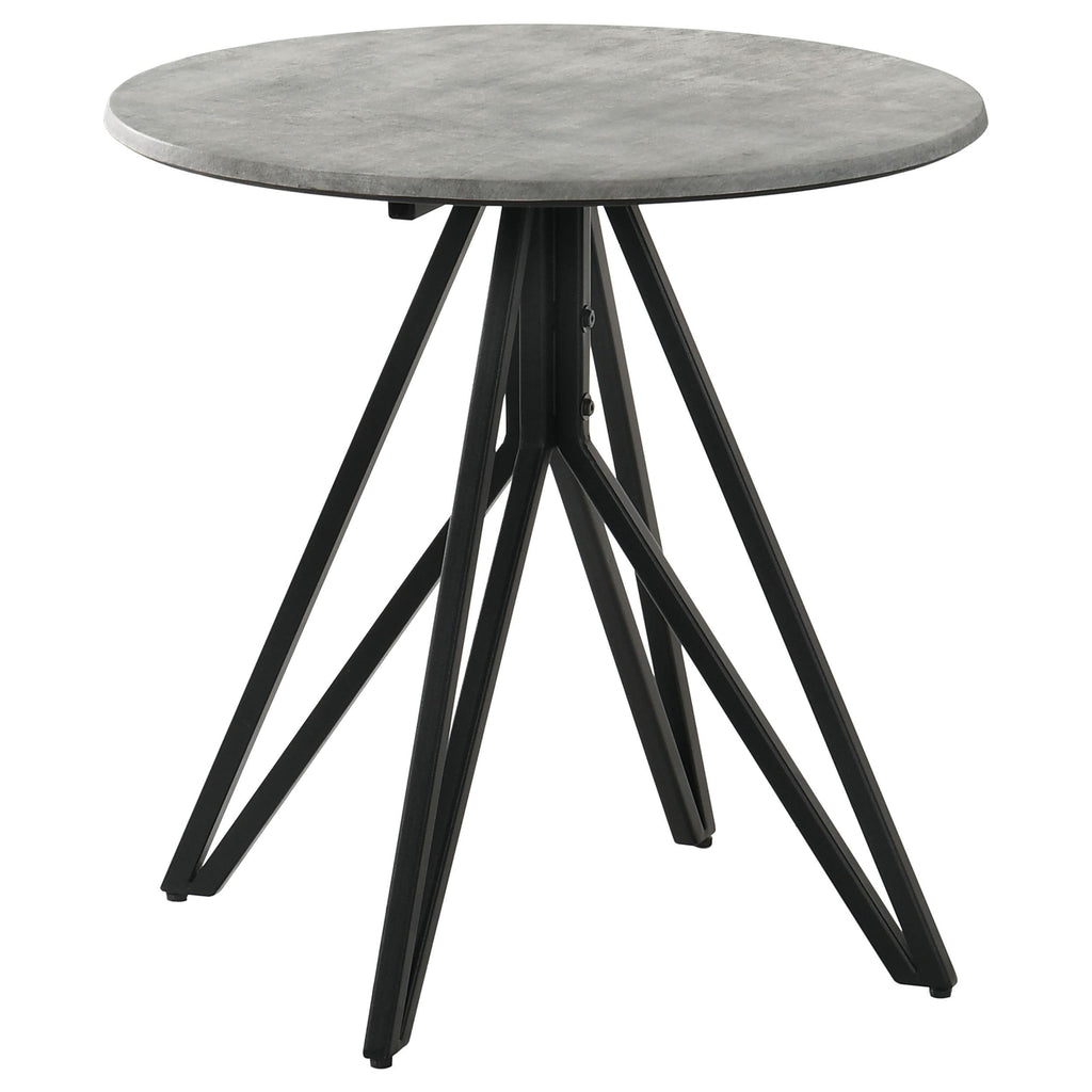Hadi Round SmartTop Coffee Table Cement and Gunmetal