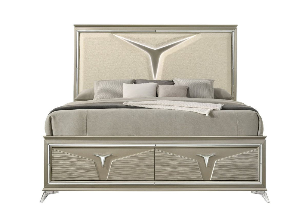 Galaxy Home Samantha King Bed in Silver
