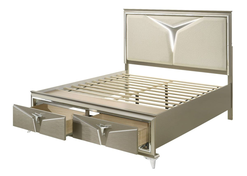 Galaxy Home Samantha King Bed in Silver