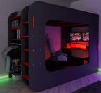 ESF Furniture - Gamer Bed 90x200 in Red & Black - GAMERBEDRED90x200