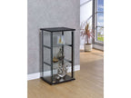 Cyclamen 3-shelf Clear Glass Curio Display Cabinet Black