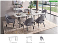 ESF Furniture - 131 Silver Marble 8 Piece Dining Room Set w-1ext in Silver - 131DININGTABLESS-8SET