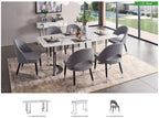 ESF Furniture - 131 Silver Marble 8 Piece Dining Room Set w-1ext in Silver - 131DININGTABLESS-8SET