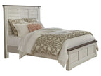 Hillcrest Wood Queen Panel Bed Distressed White