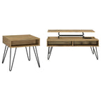 Fanning Engineered Wood Lift Top Coffee Table Golden Oak