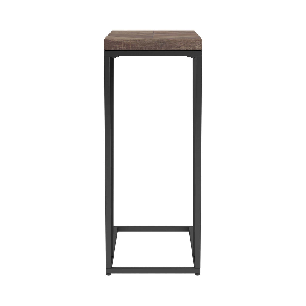 Sergio Engineered Wood C-Shaped Side Table Rustic Tobacco