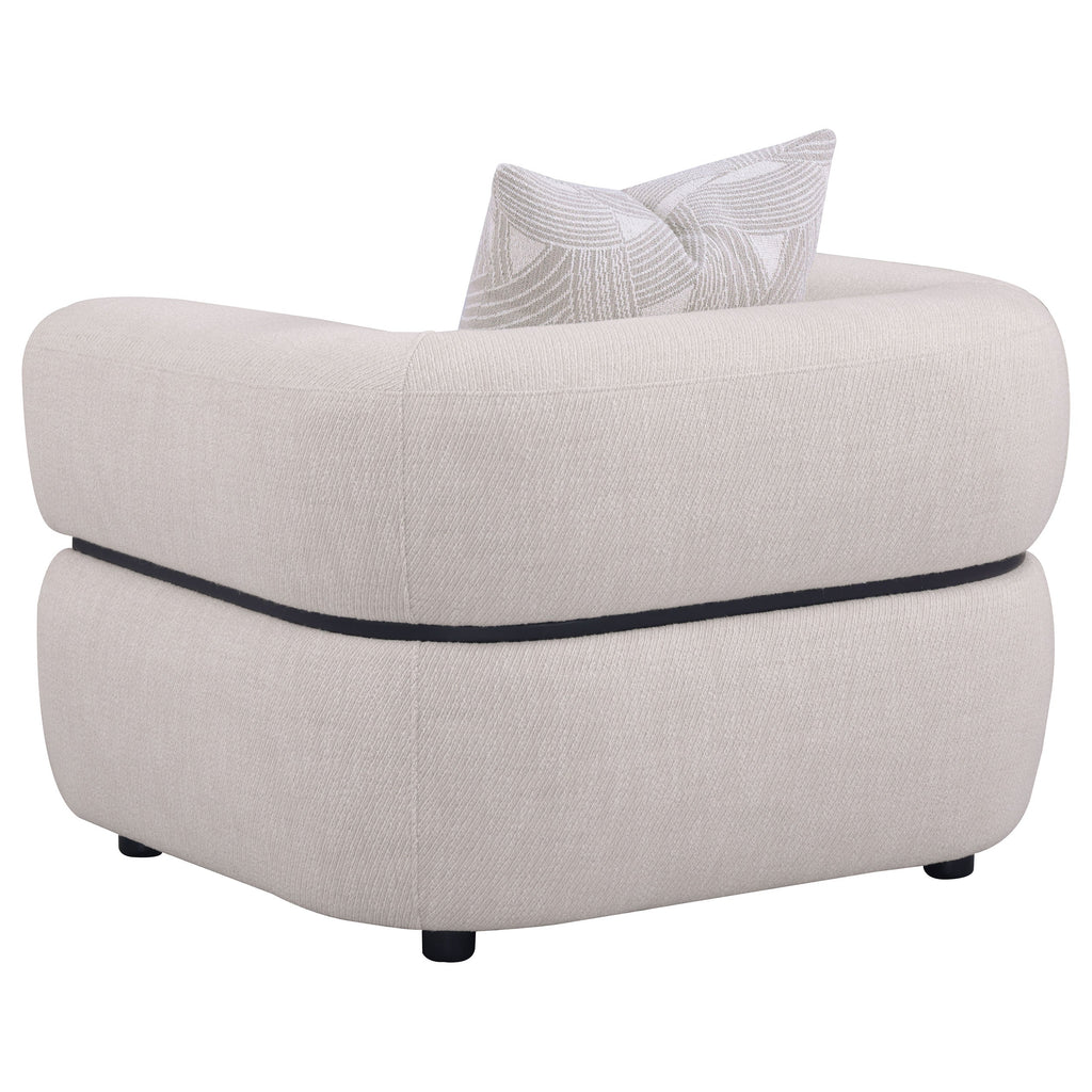 Jeanette 2-piece Fabric Upholstered Round Arm Sofa Set Beige