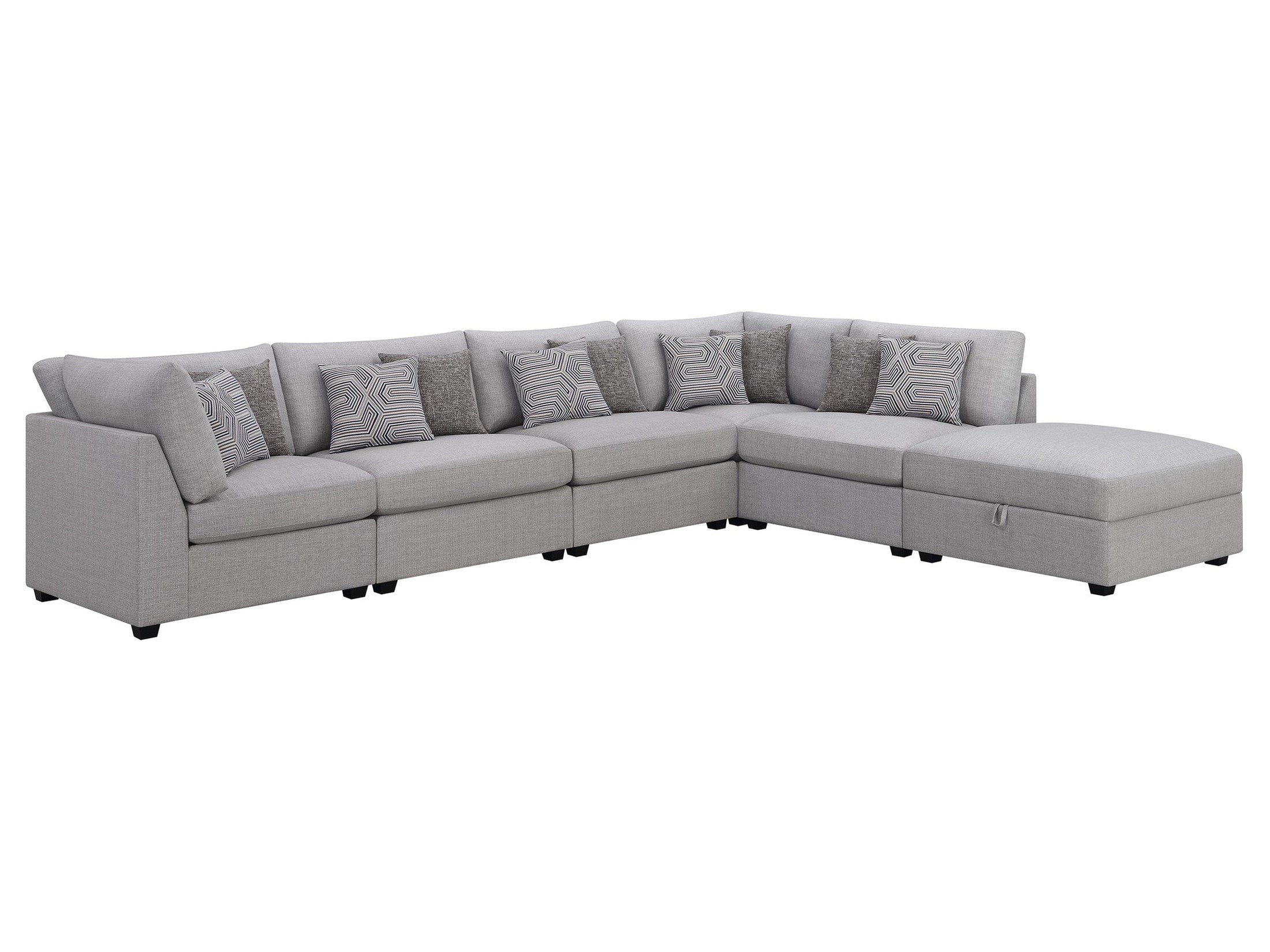 Cambria 6-piece Upholstered Modular Sectional Sofa Grey