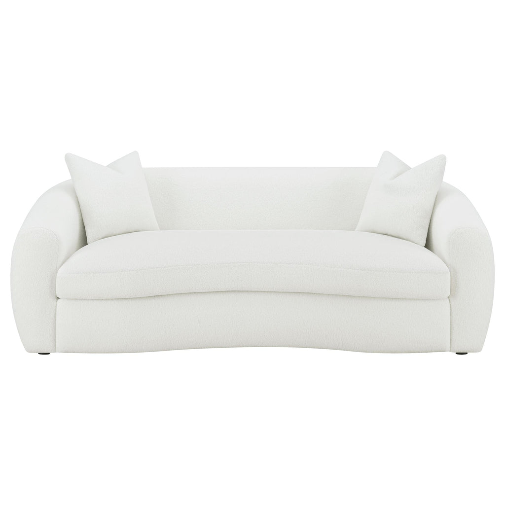 Isabella Faux Sheepskin Upholstered Sofa Natural