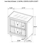 Lorient 2-drawer LED Nightstand with USB Ivory and Camel