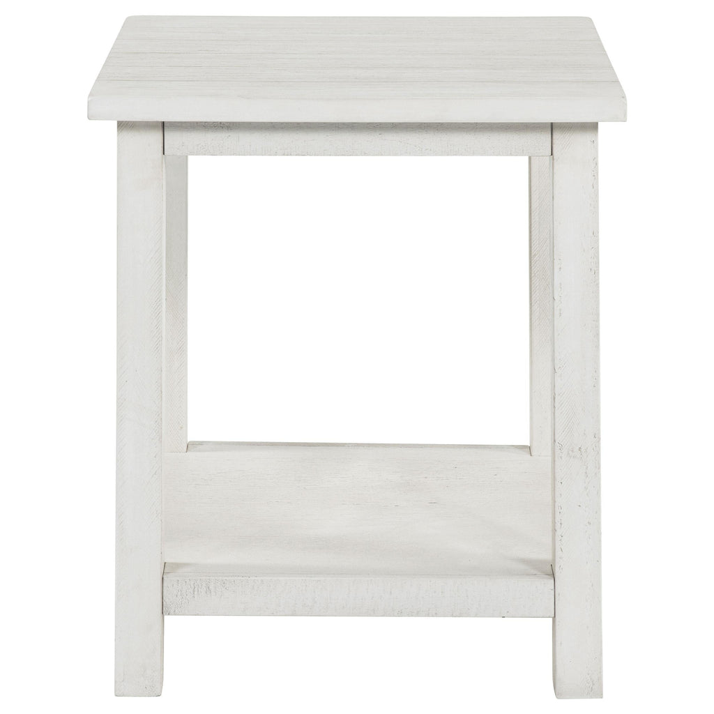 Payne Wood Coffee Table with Shelf Distressed Brown