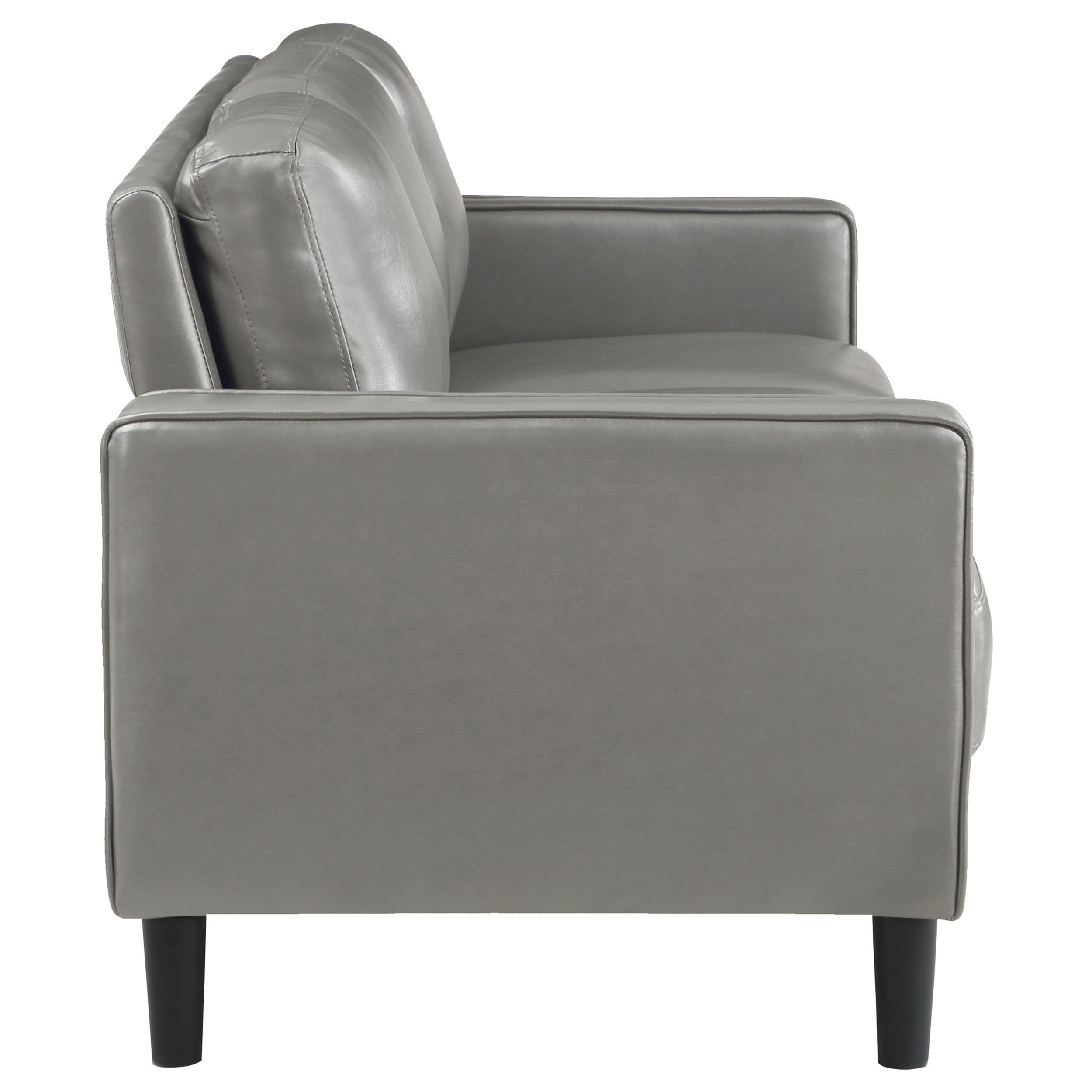 Ruth 2-piece Upholstered Track Arm Sofa Set Black